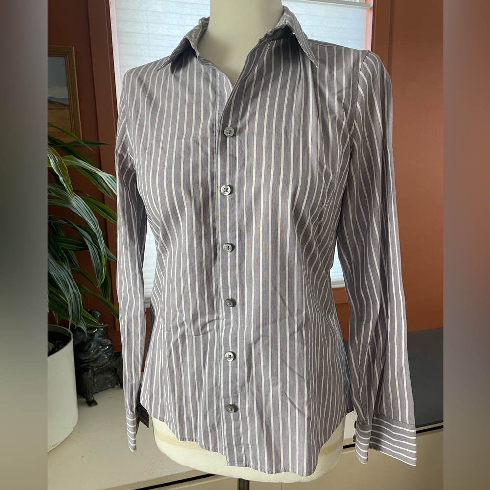 Banana Republic Pastel Purple Striped Button Shirt